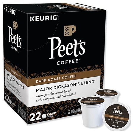 PEETS COFFEE & TEA Coffee, 10.34 oz Net Wt, Ground, PK22 6547