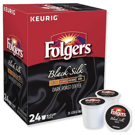 Folgers Coffee, Black Silk, Pod, Caffeinated, Ground, 6.72 oz, 24 PK 6662