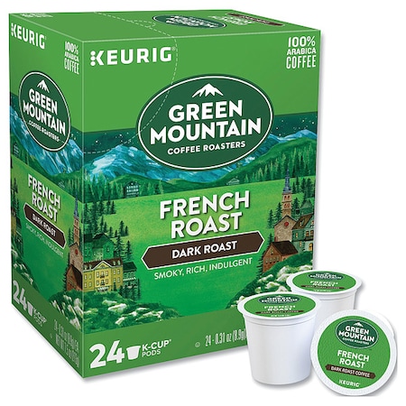 Green Mountain Coffee Coffee, French Roast, Pod, Caffeinated, Ground, 7.44 oz, 24 PK 6694