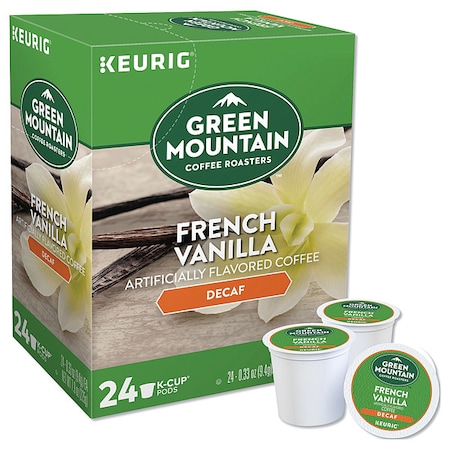 Green Mountain Coffee Coffee, French Vanilla Decaf, Pod, Decaffeinated, Ground, 1.98 lb, 96 PK 7732