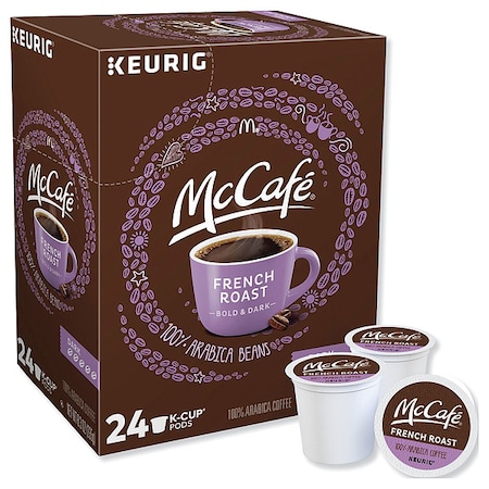 Mccafe Coffee, French Roast, Pod, Caffeinated, Ground, 8.3 oz, 24 PK 7466