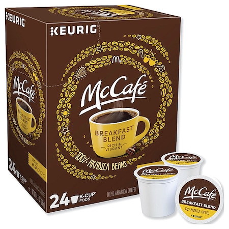 Mccafe Coffee, Breakfast Blend, Pod, Caffeinated, Ground, 8.3 oz, 24 PK 7468