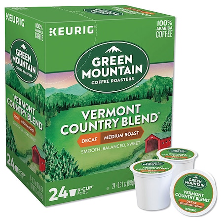 Green Mountain Coffee Coffee, Vermont Country Blend Decaf, Pod, Decaffeinated, Ground, 7.44 oz, 24 PK 7602