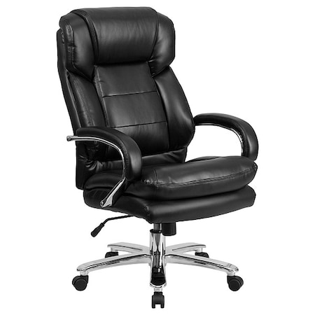 Flash Furniture Hercules Office Chair, Black Seat, Black Back, 28 in W 31" L 49" H, Faux Leather Seat GO-2078-LEA-GG