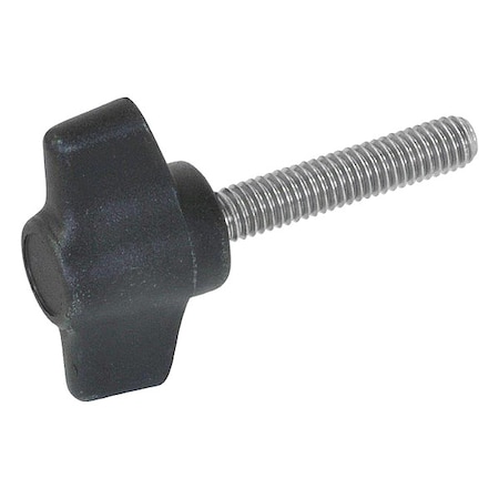 J.W. Winco M6 x 30 mm Lg, Pan Wing Screw, Plain Stainless Steel 6310310