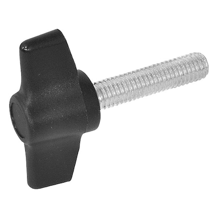 J.W. Winco M8 x 40 mm Lg, Pan Wing Screw, Plain Steel 6310028