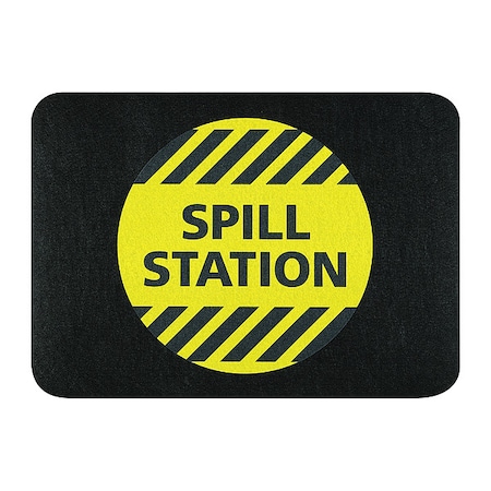 Pig Floor Mat, Polypropylene, 1/8 in Thick, Black, 24 in W x 17 in L GRPWS21709-BK