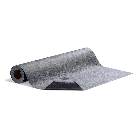 Pig Sorbent Roll, 2 gal, 3 ft x 25 ft, Universal, Gray, Polypropylene GRP36207-GY