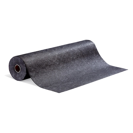 Pig Sorbent Roll, 10 gal, 48 in x 100 ft, Universal, Black, Polypropylene GRP48200-BK