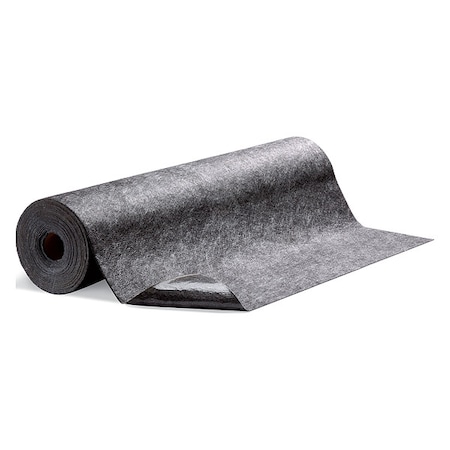 Pig Sorbent Roll, 10 gal, 48 in x 100 ft, Universal, Gray, Polypropylene GRP48200-GY