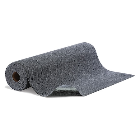 Pig Entrance Mat, Polyester, 1/8 in Thick, Gray, 3 ft W x 25 ft L GRP913X25-GY