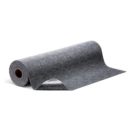 Pig Entrance Mat, Polyester, 1/8 in Thick, Gray, 3 ft W x 25 ft L GRP923X25-GY