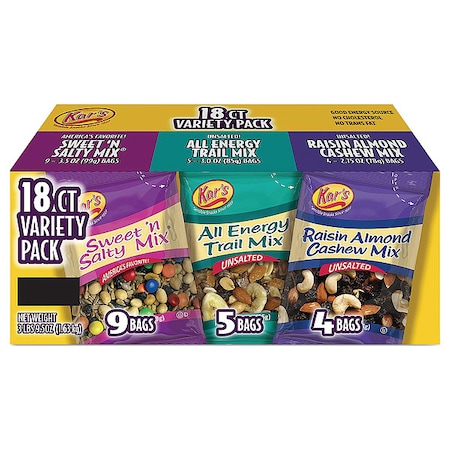 Kars Trail Mix Variety Pack, Assorted Flavors, PK18 8826