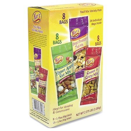 Kars Trail Mix Variety Pack, Assorted Flavors, PK24 83610