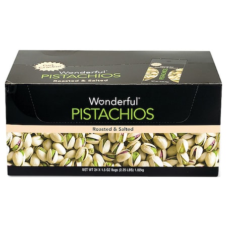 Wonderful Pistachios Roasted and Salted Pistachios, 1.5 oz Bag, PK24 91186