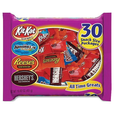 Hershey'S All Time Greats Milk Chocolate Variety Pack, 15.92 oz Bag, 30 Pieces/Bag, PK2 20248