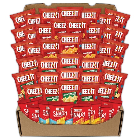 Cheez-It Baked Snack Crackers Variety Pack, Assorted Flavors, (8) 0.75 oz and (37) 1.5 oz Bags/Box 700-00122