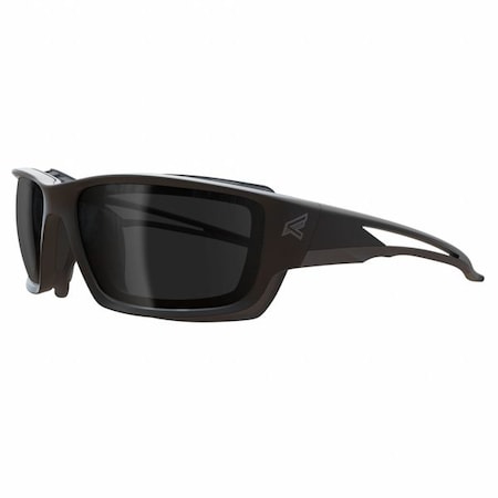 Edge Eyewear Kazbek, Safety Glasses, Anti-Scratch, Smoke Lens, Black Frame, Full-Frame GSK116VS