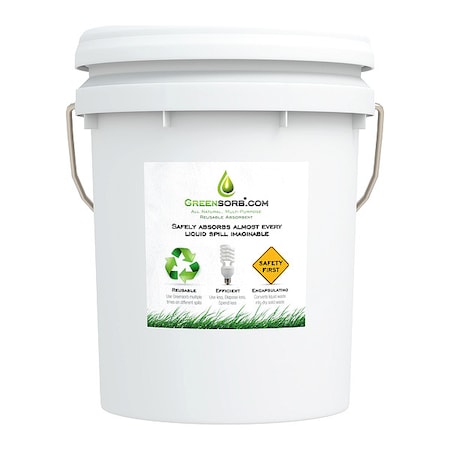 Greensorb Granular Sorbent, Bentonite, Diatomaceous Earth, Montmorillonite, 25 lb lb, Pail, J1 GS-25