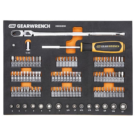 Gearwrench 105 Pc. 1/4 in Drive Slim Head Mechanics Tool Set in Foam Storage Tray GWMSMBS01