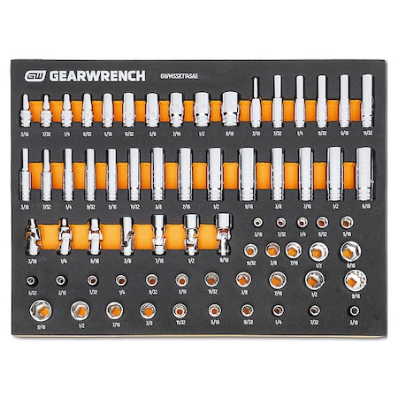 Gearwrench 68 Piece 1/4 in Dr Master SAE Socket Set in Foam Storage Tray GWMSSKT14SAE