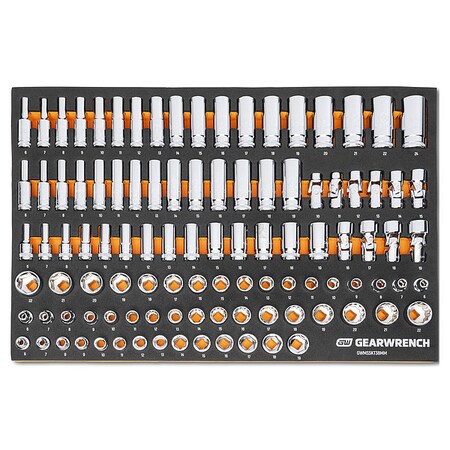 Gearwrench 104 Pc. 3/8 in Drive Master Metric Socket Set in Foam Storage Tray GWMSSKT38MM