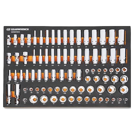 Gearwrench 85 Piece 3/8 in Drive Master SAE Socket Set in Foam Storage Tray GWMSSKT38SAE
