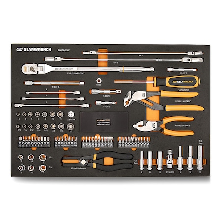 Gearwrench 1/4 in, 3/8 in Drive Socket Bit Set, Metric, SAE, 82 pcs GWMSMBS02