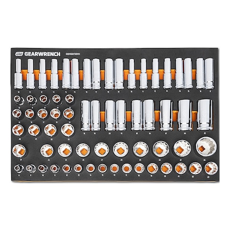 Gearwrench 67 Piece 1/2 in Drive Master Metric Socket Set in Foam Storage Tray GWMSSKT12MM