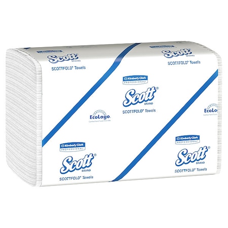 Scott Scottfold Multifold Paper Towels, 9.4" x 12.4" sheets, White, (175 Sheets/Pack), 25PK 01980