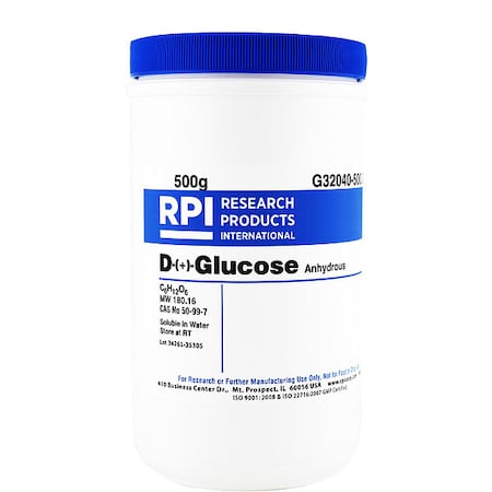 Rpi D-(+)-Glucose, Anhydrous, 500g G32040-500.0