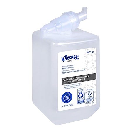 Kleenex Ultra Moisturizing Foam Hand Sanitizer, 1.0 L Refills for Scott Essential Manual Dispensers (6), PK6 34700