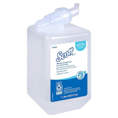 Scott Moisturizing Foam Hand Sanitizer 1.0 L Refills for compatible Scott Essential Manual Dispensers (6) 91560