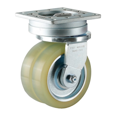 Foot Master Plate Caster, Swivel, Polyurethane, 215mm H GAAD-150ASF-HUD