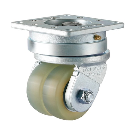 Foot Master Plate Caster, Swivel, Polyurethane, 130mm H GAAD-75ASF-HUD