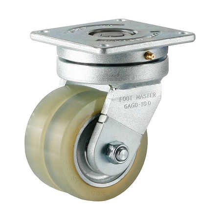 Foot Master Plate Caster, Swivel, Polyurethane, 150mm H GAGD-100ASF-HUD