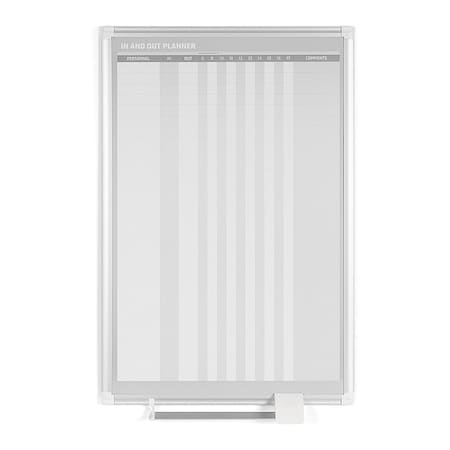 Mastervision In/Out Board, Steel, 36 in, 24 in, Aluminum Frame, White/Gray, Matte GA02109830