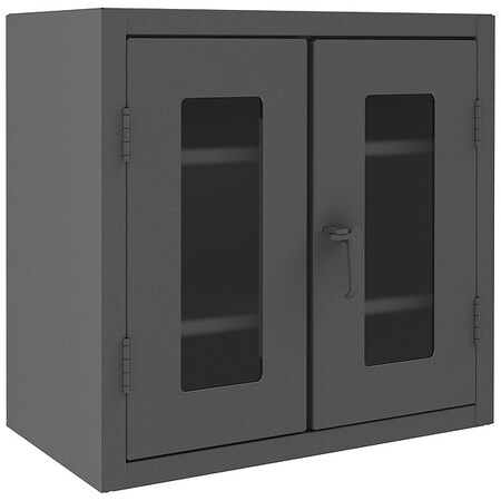 Durham Mfg Shelving Storage Cabinet, 36 in H, 36 in W, 20 in D, Swing, Padlock Hasp, Gray, 2 Shelves, 0 Drawers HDCC203636-2S95