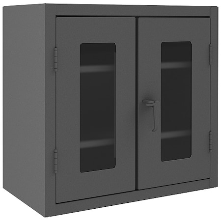 Durham Mfg Shelving Storage Cabinet, 42 in H, 36 in W, 20 in D, Swing, Padlock Hasp, Gray, 2 Shelves, 0 Drawers HDCC203642-2S95