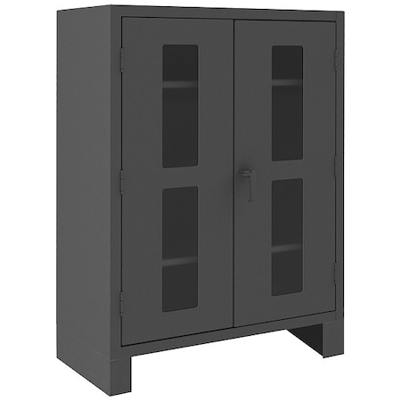 Durham Mfg Shelving Storage Cabinet, 66 in H, 48 in W, 24 in D, Swing, Padlock Hasp, Gray, 3 Shelves, 0 Drawers HDCC244866-3S95