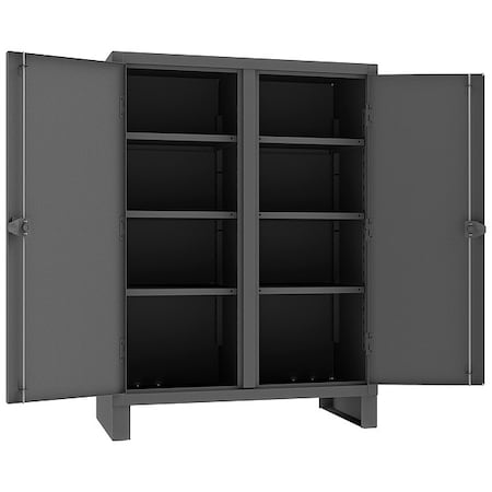 Durham Mfg Shelving Storage Cabinet, 66 in H, 48 in W, 24 in D, Swing, Padlock Hasp, Gray, 6 Shelves, 0 Drawers HDDS244866-6S95