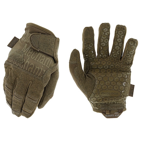 Mechanix Wear Tactical Glove, Silicone, Synthetic Leather Palm, Hook-and-Loop Cuff, Fabric Lining, Tan, Size 2XL HDG-F72-012