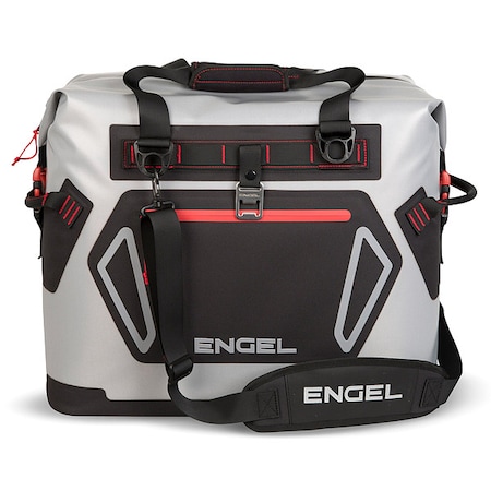 Engel Soft Sided Cooler, 17"x20-1/2", Light Gray HD30-LG Red