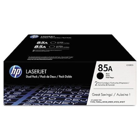 Hp Toner Cartridge, Black, PK2 CE285AD
