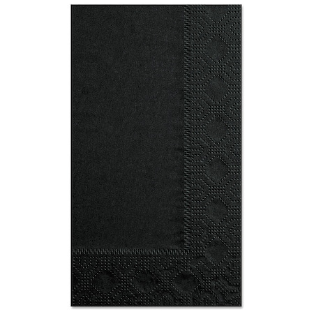 Zoro Select Dinner Napkins, 2-Ply, 15 x 17, Black, PK1000 180513