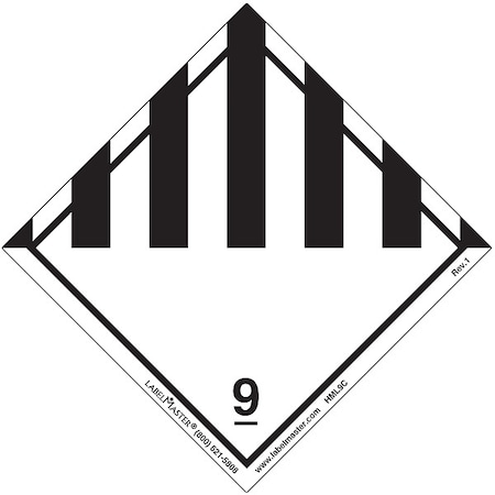 Labelmaster Miscellaneous Dangerous Goods Placard, Dangerous, Semi-Gloss Paper, 500 PK HML9C