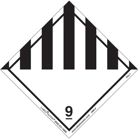 Labelmaster Miscellaneous Dangerous Goods Placard, Dangerous, Semi-Gloss Paper, 500 PK HML9