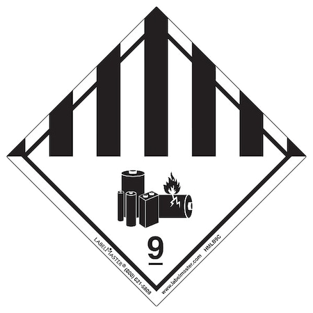 Labelmaster Hazard Class 9 Lithium Battery, PK100 HMLB9C