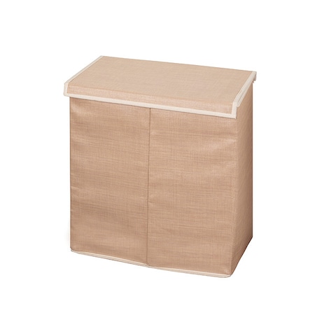Honey-Can-Do Hamper w/Cover, 2-Compartment HMP-01367