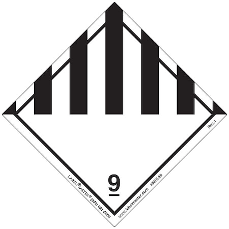 Labelmaster Miscellaneous Dangerous Goods Placard, Dangerous, PVC, 500 PK HMSL90